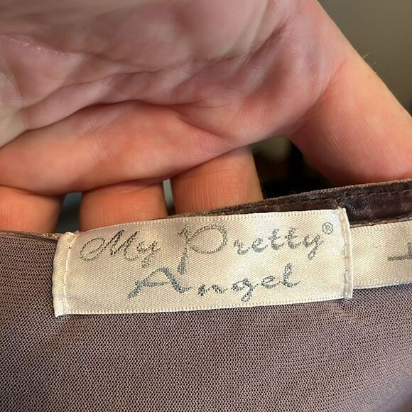 My Pretty Angel Fairy Whimsical Feminine Purple Lace Detailed Boho Romantic Top - Picture 10 of 10